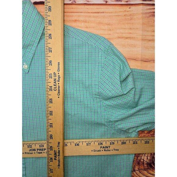 Ralph Lauren Mens Custom Fit Dress Shirt Small Green Checkered Button-Down - Picture 8 of 8